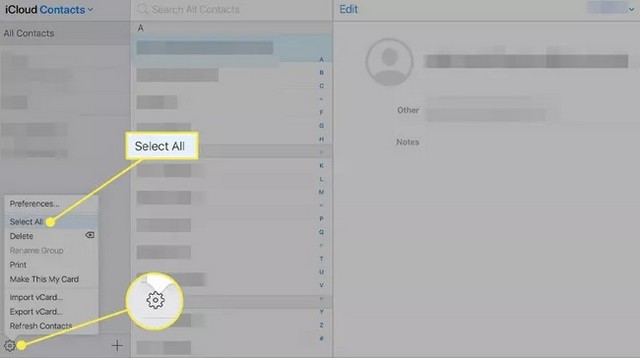 Sélectionnez l'icône Paramètres