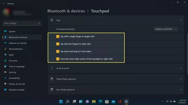 Verrouiller le pavé tactile sous Windows 11