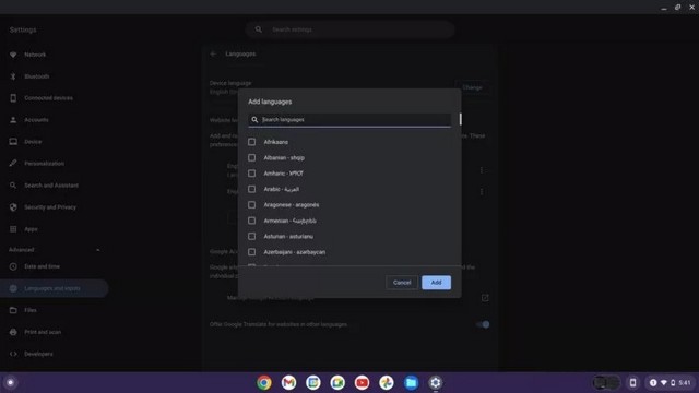 Ajouter un langue sur votre Chromebook
