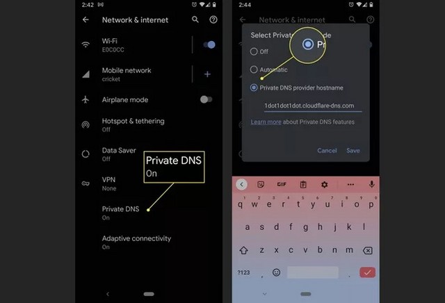 Changer le DNS sur Android 9