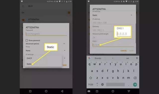Changer le serveur DNS sur Android