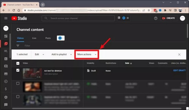 Cliquez sur Plus d'actions