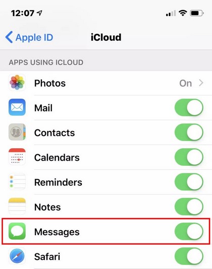 Configuration des messages pour iPhone