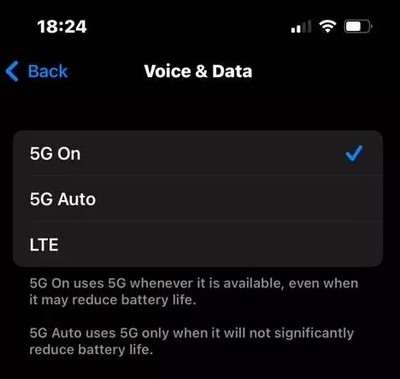 Désactiver la 5G sur iPhone 13