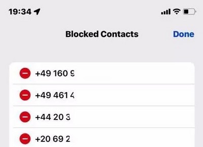 Manage blocked contacts