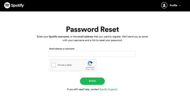 Réinitialiser votre mot de passe Spotify