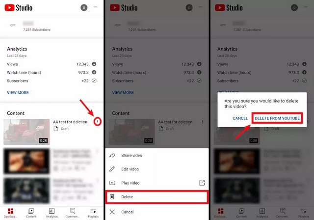 Supprimer une vidéo YouTube sur Android