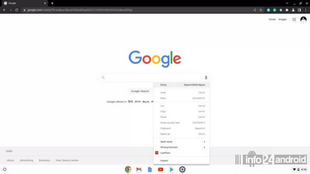 obtenir des emojis sur un Chromebook à l'aide de votre souris