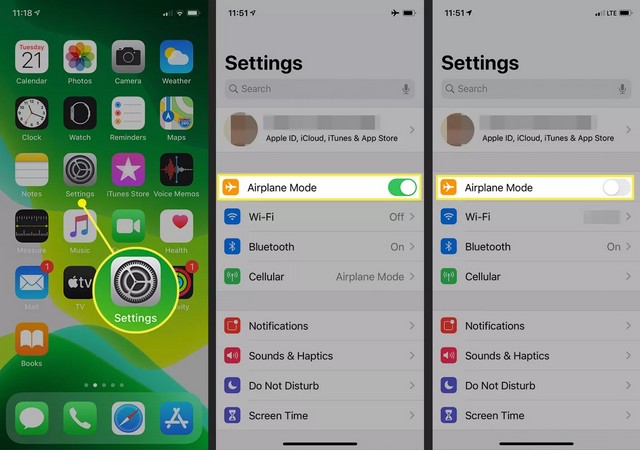 Activer le mode avion sur iPhone
