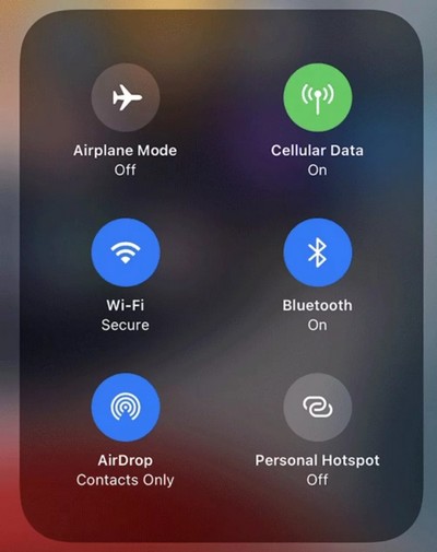 Appuyer sur l'icône AirDrop