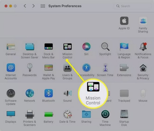 Choisissez Mission Control