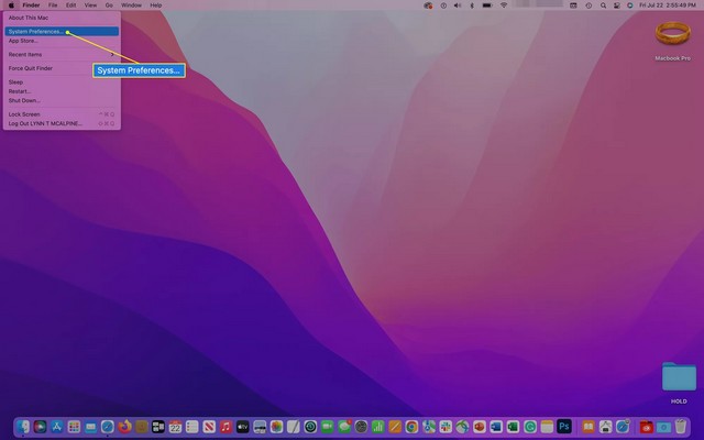 Cliquer sur Préférences Système
