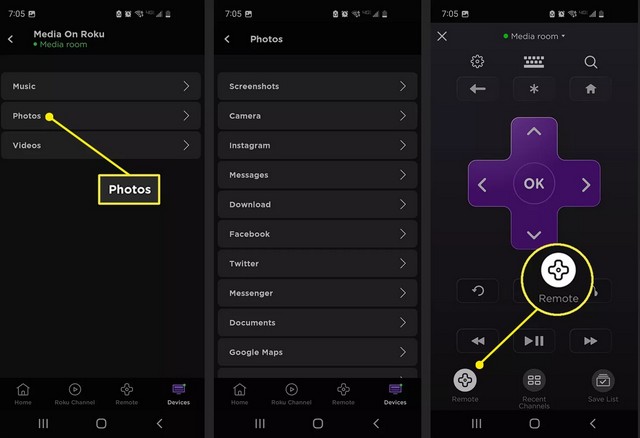Connecter un smartphone Android à Roku TV