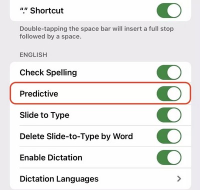 Désactiver le texte prédictif sur un iPhone