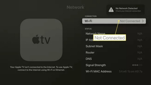 Oublier un réseau WiFi sur Apple TV