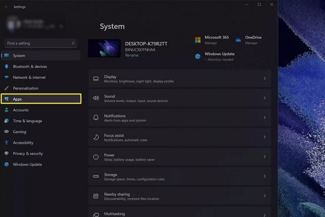 Sélectionner Applications