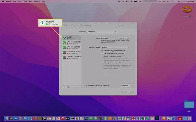 Sélectionner votre connexion Wi-Fi
