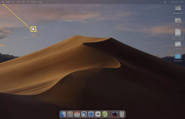 Cliquer sur l'icône Apple