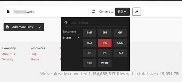 Convertisseur WebP en JPG