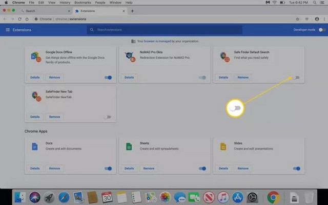 Désactiver extension Safe Finder