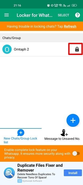 Déverrouiller un conversation sur Whatsapp