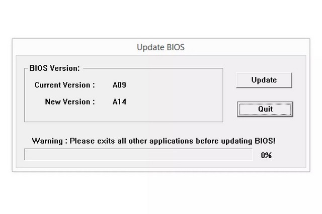 Enregistrer la mise à jour du BIOS