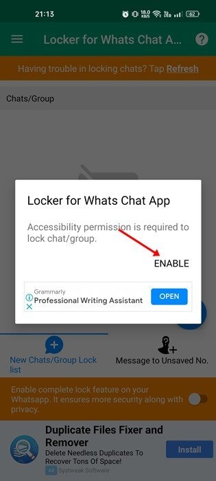 Locker for Whats Chat App
