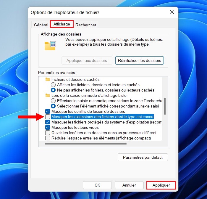 Masquer les extensions des fichiers dont le types est connus