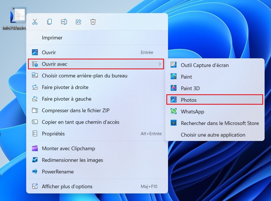 Ouvrir des images WebP sur Windows 11