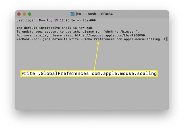 Désactiver accélération de la souris sur Mac