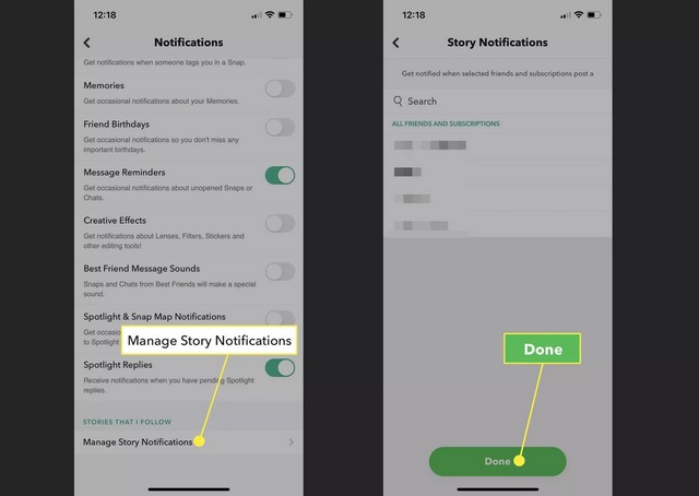 Activer les notifications de Story sur Snapchat