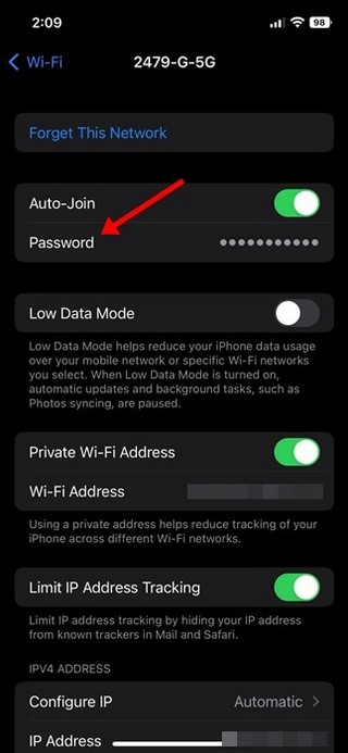 Afficher le mot de passe WiFi sur iPhone