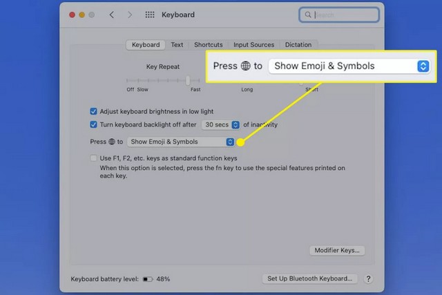Afficher les émoticônes et symboles