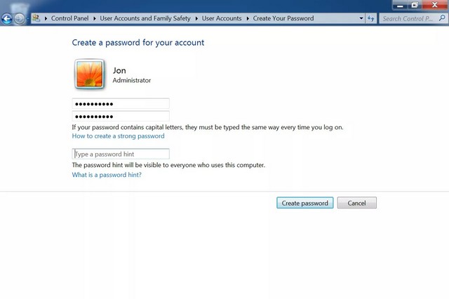 Créer un mot de passe sous Windows 7