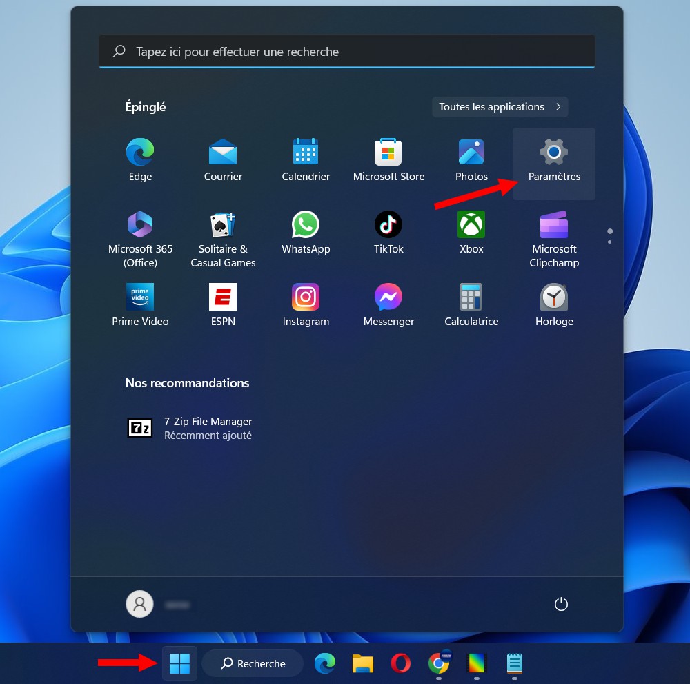 Ouvrez les Paramètres Windows 11