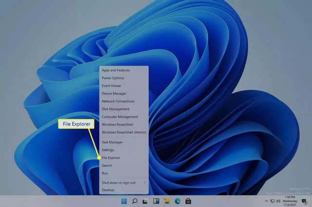Ouvrir Explorateur de fichiers dans Windows 11