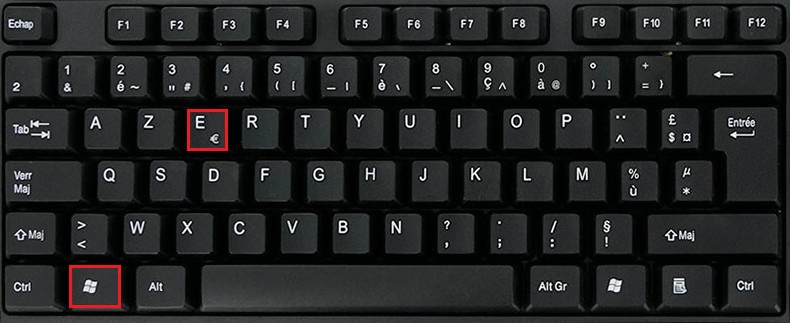 Raccourci clavier pour ouvrir Explorateur de fichiers