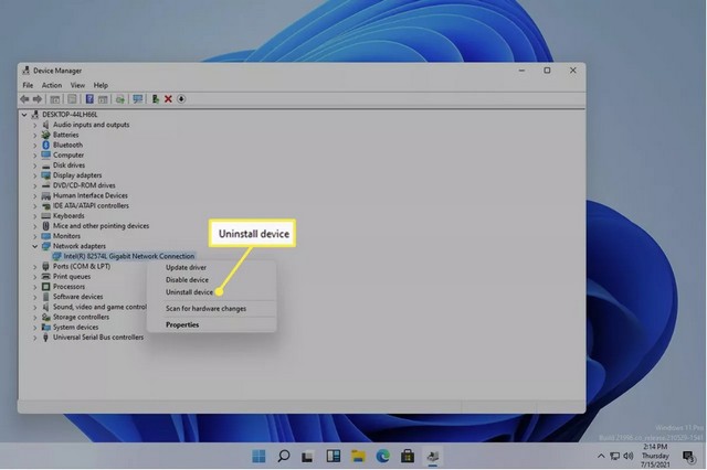 Réinstaller le pilote Ethernet