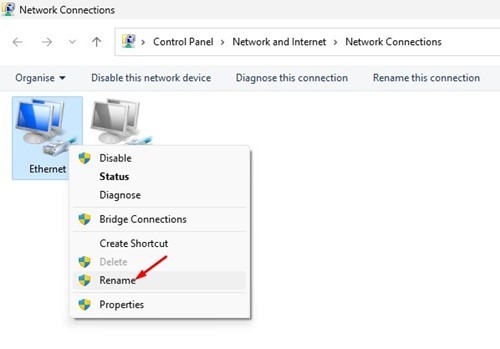 Renommer adaptateur réseau sur Windows 11