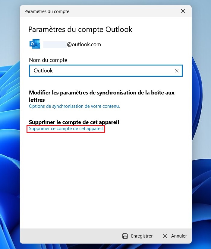 Supprimer ce compte de cet appareil