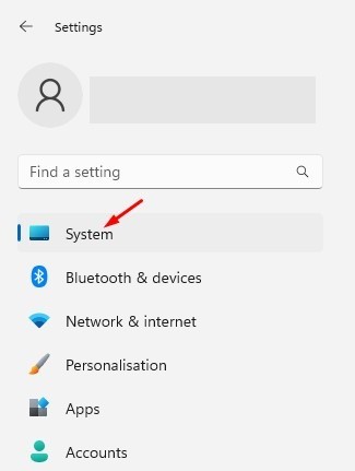 Cliquer sur Système