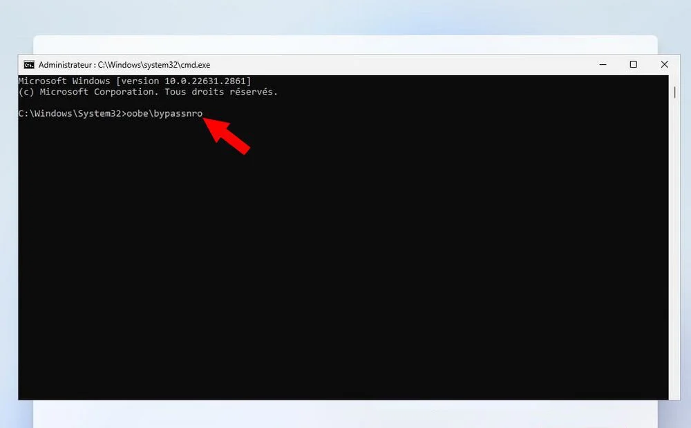 Installer Windows 11 avec BYPASSNRO