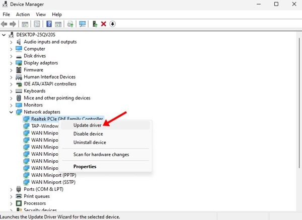 Mettre à jour le pilote