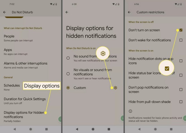 Paramètres de notification pour NPD