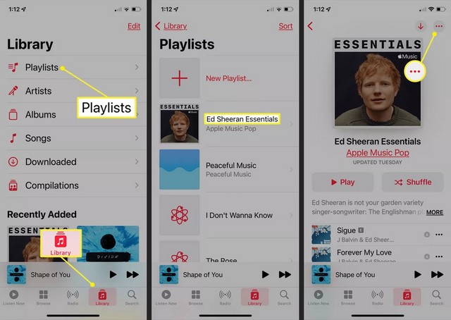 Partager une liste de lecture dans Apple Music