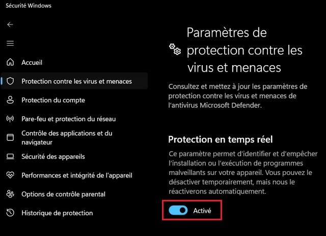 Réinitialiser Windows Defender dans Windows 11