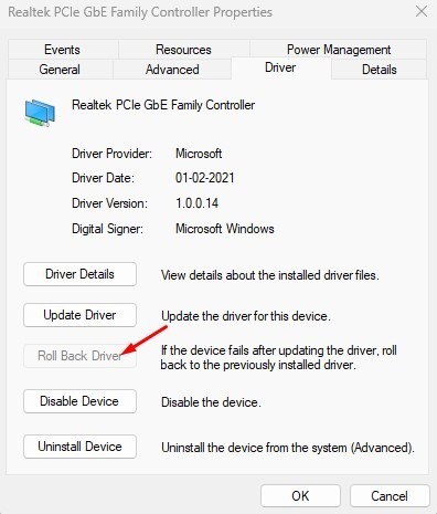 Restaurer le pilote Wifi