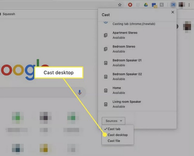 Sélectionner Caster le bureau