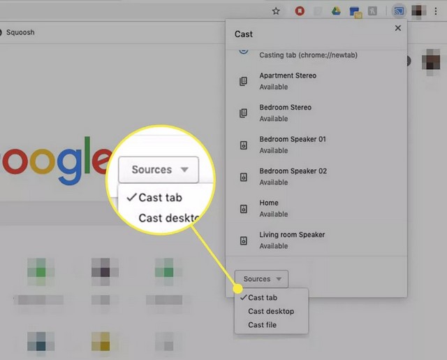 Sélectionner l'onglet Diffuser
