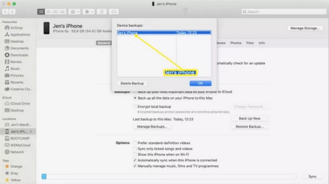 Trouver votre sauvegarde actuelle sur MacOS